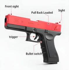 Soft Bullet Foam Dart Blaster Toy Gun with Shell Ejection & Silencer