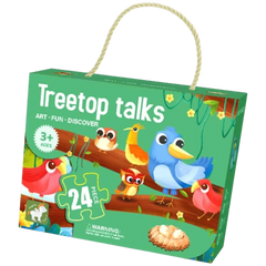 Treetop Talks 24-Piece Jigsaw Puzzle – Educational Puzzle Game for Kids