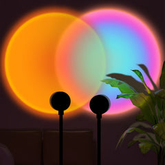2pcs Sunset LED Lights – USB Ambient Projection Lamps for Room Decor, Living Room & Wall Lighting