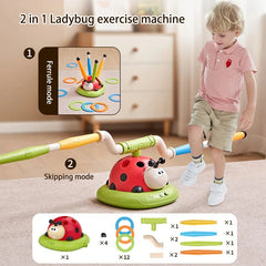 3-in-1 Kids Jump & Ring Toss Game – Musical Stomp Rocket Launcher Toy