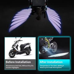 Angel Wings LED Light for Bike & Car – RGB Decorative Wings Light, Floor Display Auto Accessories (Red/Blue/White)