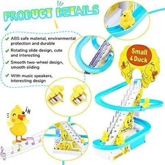 Duck Slide Track Toy – Stair Climbing Racing Toy with Lights & Music