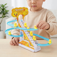 Duck Slide Track Toy – Stair Climbing Racing Toy with Lights & Music