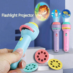 Kids Projection Flashlight Toy with 3 Image Discs – Educational Story Projector Torch for Children