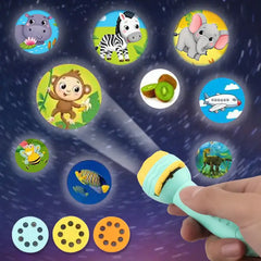 Kids Projection Flashlight Toy with 3 Image Discs – Educational Story Projector Torch for Children