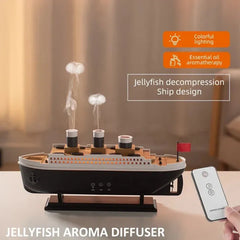 Creative Train Aroma Diffuser – Ultrasonic Cool Mist Humidifier with Dual Spray, LED Light & Remote Control