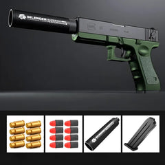 Soft Bullet Foam Dart Blaster Toy Gun with Shell Ejection & Silencer