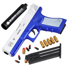 Realistic Shell Ejection Toy Blaster – Soft Foam Dart Launcher with Mock Silencer