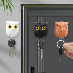 3PCS Owl Key Holder Wall Hooks – Automatic Open Close Eyes Key Rack for Home Decor & Organization