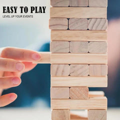 Wooden Jenga Game – 54-Piece Stacking Tower Family Game for Kids & Adults