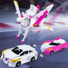 2-in-1 Transform Unicorn Car Toy – Magnetic Vehicle Figurine for Kids, Convertible Unicorn & Car Playset