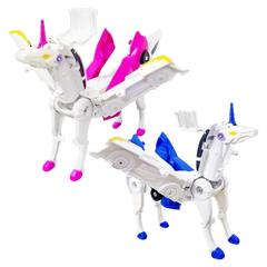 2-in-1 Transform Unicorn Car Toy – Magnetic Vehicle Figurine for Kids, Convertible Unicorn & Car Playset