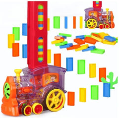 Automatic Domino Train Toy Set – Over 86 pcs Brick Laying Stacking Toy for Kids