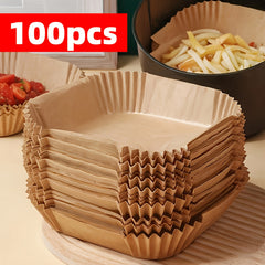 Air Fryer Liners 50/100 Pack – Non-Stick Parchment Paper for Oven & Microwave, Heat-Resistant