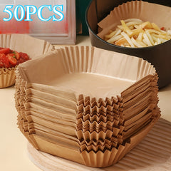 Air Fryer Liners 50/100 Pack – Non-Stick Parchment Paper for Oven & Microwave, Heat-Resistant