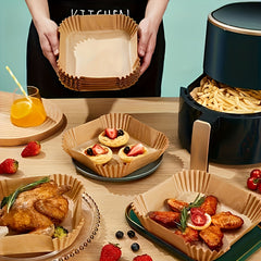Air Fryer Liners 50/100 Pack – Non-Stick Parchment Paper for Oven & Microwave, Heat-Resistant