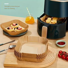 Air Fryer Liners 50/100 Pack – Non-Stick Parchment Paper for Oven & Microwave, Heat-Resistant