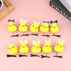 1 Pcs Little Yellow Duck Hair Clip for Kids – Cute Bow Spring Hairpin Cartoon Animal Hair Accessory