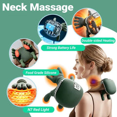 Blueidea Neck & Shoulder Massager with Heat – Portable Electric Shiatsu Deep Tissue Massager