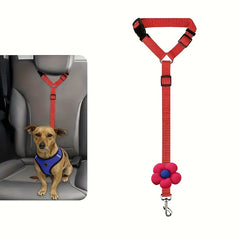 Dog Seat Belt Tether for Car – Adjustable Pet Safety Leash with Buckle for Vehicle Travel 1PC