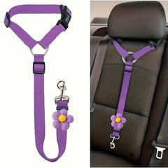 Dog Seat Belt Tether for Car – Adjustable Pet Safety Leash with Buckle for Vehicle Travel 1PC