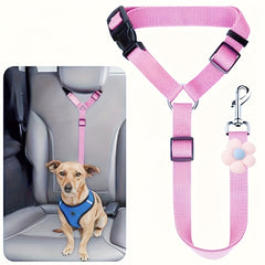 Dog Seat Belt Tether for Car – Adjustable Pet Safety Leash with Buckle for Vehicle Travel 1PC
