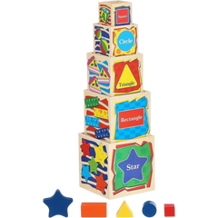 Wooden Stacking & Shape Sorting Toy – Montessori Educational Learning Toy for Toddlers