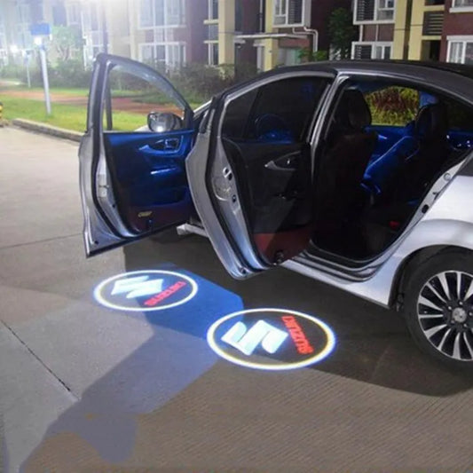 2PCS Car Door Logo Projection Lights – LED Welcome Courtesy Lights with Wiring, Universal Auto Door Shadow Light - alternate view