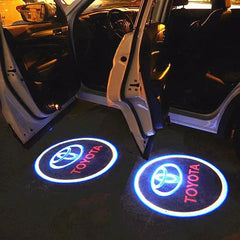2PCS Car Door Logo Projection Lights – LED Welcome Courtesy Lights with Wiring, Universal Auto Door Shadow Light