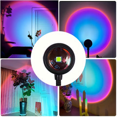 2pcs Sunset LED Lights – USB Ambient Projection Lamps for Room Decor, Living Room & Wall Lighting