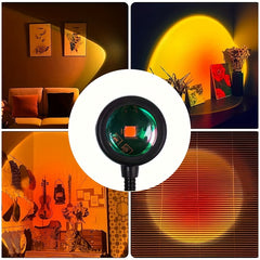 2pcs Sunset LED Lights – USB Ambient Projection Lamps for Room Decor, Living Room & Wall Lighting