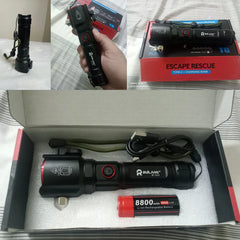 4-in-1 Emergency LED Flashlight – Safety Hammer, Seatbelt Cutter & Torch Tool
