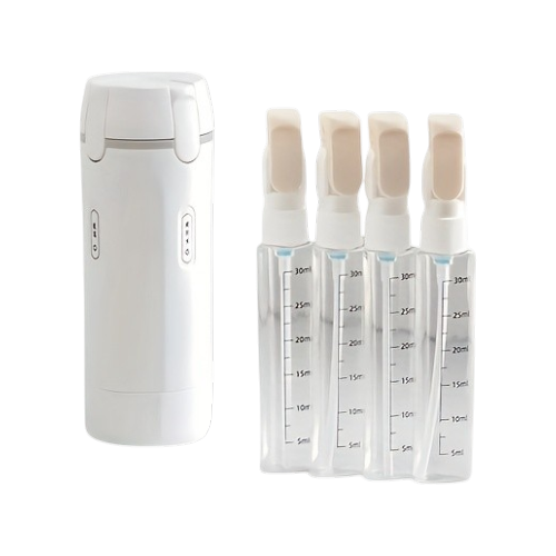 4-in-1 Travel Dispenser Bottle – Portable Cosmetic & Shampoo Container with Pump & Measurement Markings - alternate view