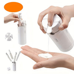 4-in-1 Travel Dispenser Bottle – Portable Cosmetic & Shampoo Container with Pump & Measurement Markings