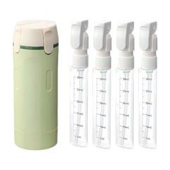 4-in-1 Travel Dispenser Bottle – Portable Cosmetic & Shampoo Container with Pump & Measurement Markings