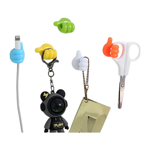 Thumb-Shaped Cable Clips 5/9 Pcs – Adhesive Desktop Organizer Hooks for Cable Management