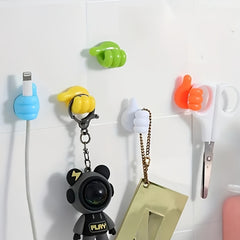 Thumb-Shaped Cable Clips 5/9 Pcs – Adhesive Desktop Organizer Hooks for Cable Management