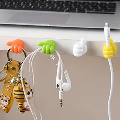 Thumb-Shaped Cable Clips 5/9 Pcs – Adhesive Desktop Organizer Hooks for Cable Management