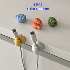 Thumb-Shaped Cable Clips 5/9 Pcs – Adhesive Desktop Organizer Hooks for Cable Management