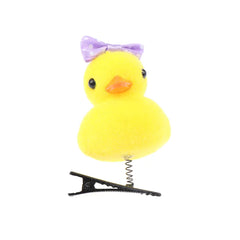 1 Pcs Little Yellow Duck Hair Clip for Kids – Cute Bow Spring Hairpin Cartoon Animal Hair Accessory
