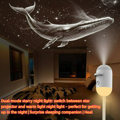2-in-1 Galaxy Star Projector Night Light – USB Powered Starry Sky Ambient Lamp for Bedroom