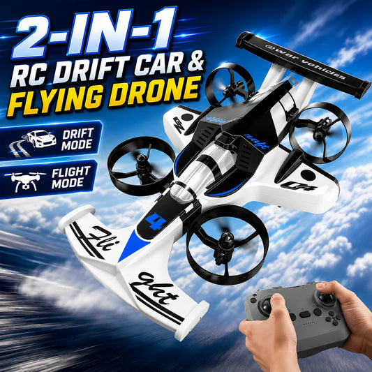 2-in-1 RC Drift Car & Flying Drone Toy for Kids – Remote Control Drive & Fly Vehicle - alternate view