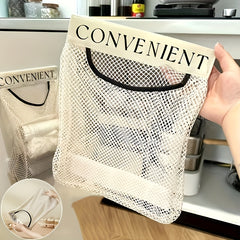 Wall Mounted Mesh Storage Bag – Large Capacity Hanging Organizer, Breathable Kitchen & Door Back Net Pouch