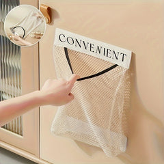 Wall Mounted Mesh Storage Bag – Large Capacity Hanging Organizer, Breathable Kitchen & Door Back Net Pouch