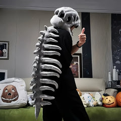 Dinosaur Skeleton Costume Set – Kids Halloween Onesie with Headband