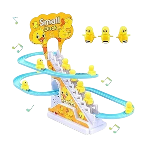 Duck Slide Track Toy – Stair Climbing Racing Toy with Lights & Music