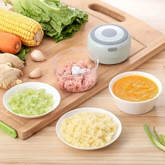 FLZH Electric Food Processor 250ml – USB Rechargeable Mini Chopper for Meat, Vegetables & Garlic