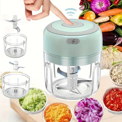 FLZH Electric Food Processor 250ml – USB Rechargeable Mini Chopper for Meat, Vegetables & Garlic
