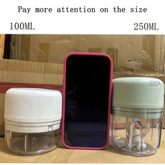 FLZH Electric Food Processor 250ml – USB Rechargeable Mini Chopper for Meat, Vegetables & Garlic