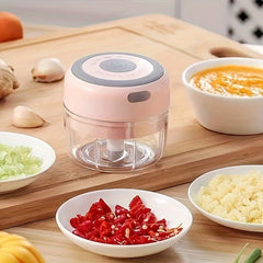FLZH Electric Food Processor 250ml – USB Rechargeable Mini Chopper for Meat, Vegetables & Garlic